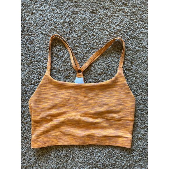 Outdoor Voices Heathered Orange Strappy Racerback Sports Bra Workout Women Small - Picture 1 of 10